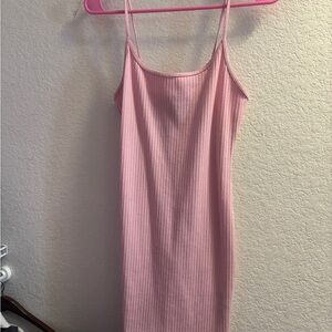 Forever 21 Pink Ribbed Midi Dress